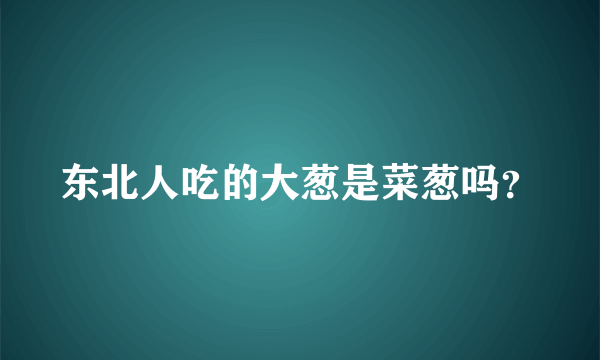 东北人吃的大葱是菜葱吗？