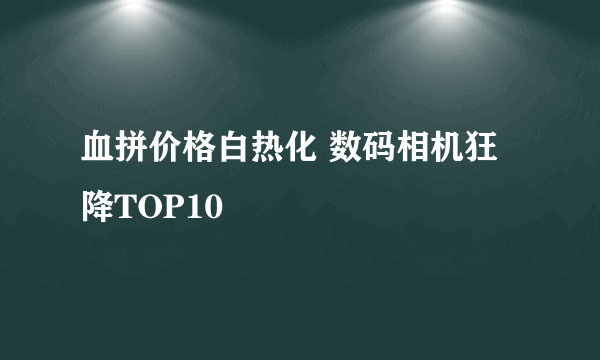 血拼价格白热化 数码相机狂降TOP10