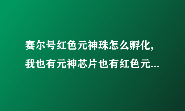 赛尔号红色元神珠怎么孵化,我也有元神芯片也有红色元神 珠，但是我点击那个元神功能显示不出红色元神珠.