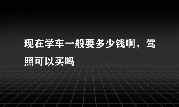 现在学车一般要多少钱啊，驾照可以买吗