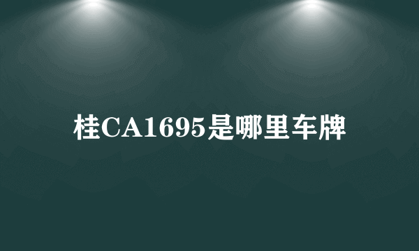 桂CA1695是哪里车牌