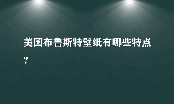 美国布鲁斯特壁纸有哪些特点？