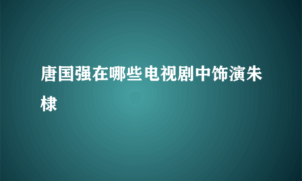 唐国强在哪些电视剧中饰演朱棣