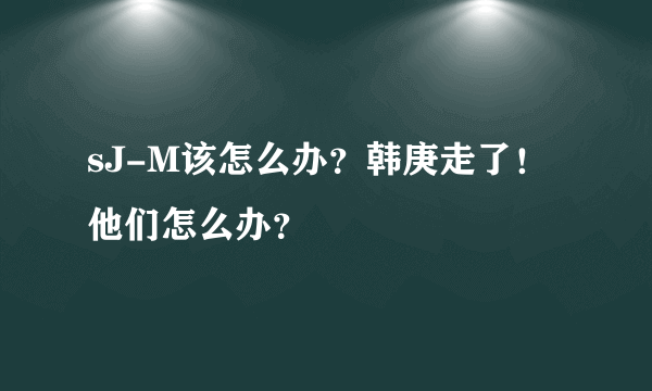 sJ-M该怎么办？韩庚走了！他们怎么办？