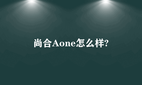 尚合Aone怎么样?