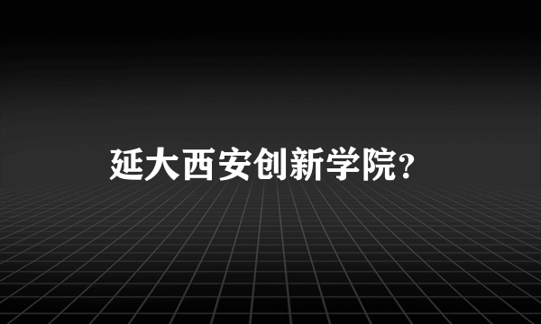 延大西安创新学院？