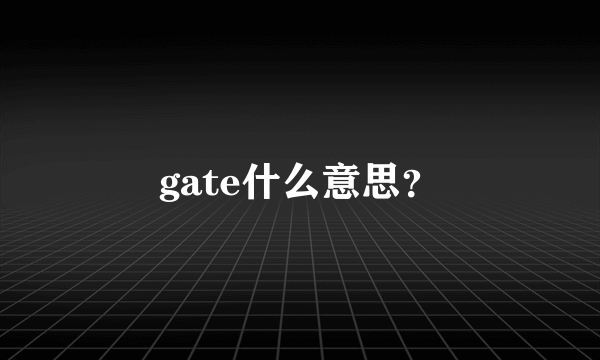 gate什么意思？