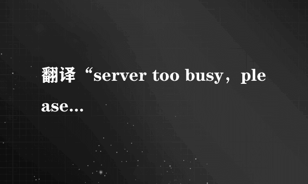 翻译“server too busy，please try again later”为中文。