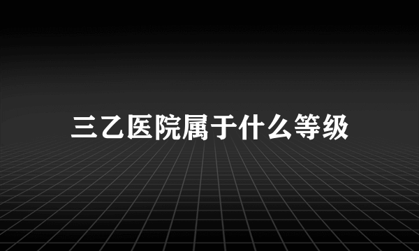 三乙医院属于什么等级