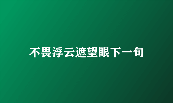 不畏浮云遮望眼下一句