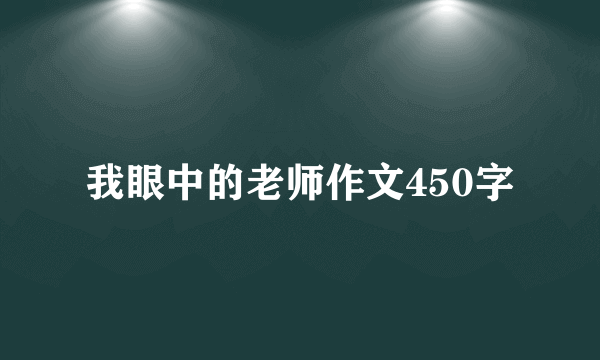 我眼中的老师作文450字