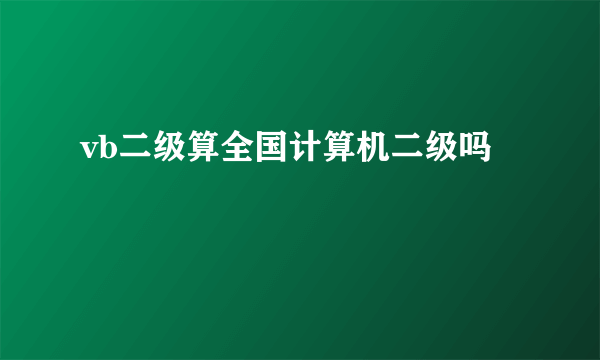 vb二级算全国计算机二级吗