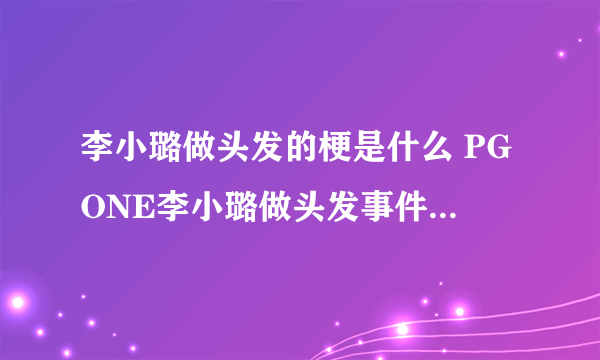 李小璐做头发的梗是什么 PGONE李小璐做头发事件来龙去脉