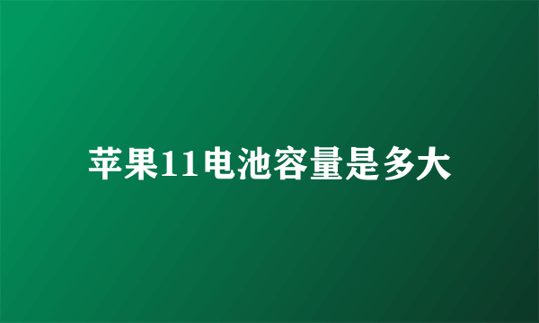 苹果11电池容量是多大