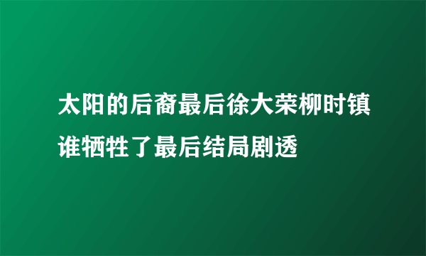 太阳的后裔最后徐大荣柳时镇谁牺牲了最后结局剧透