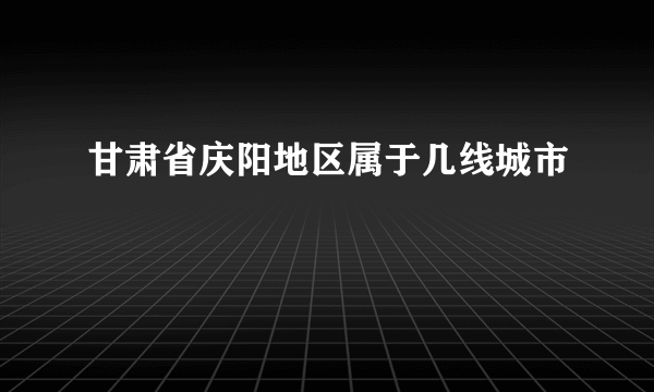 甘肃省庆阳地区属于几线城市