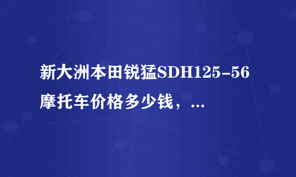 新大洲本田锐猛SDH125-56摩托车价格多少钱，参数怎么样