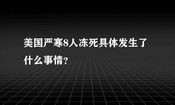 美国严寒8人冻死具体发生了什么事情？