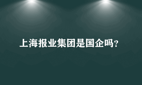 上海报业集团是国企吗？