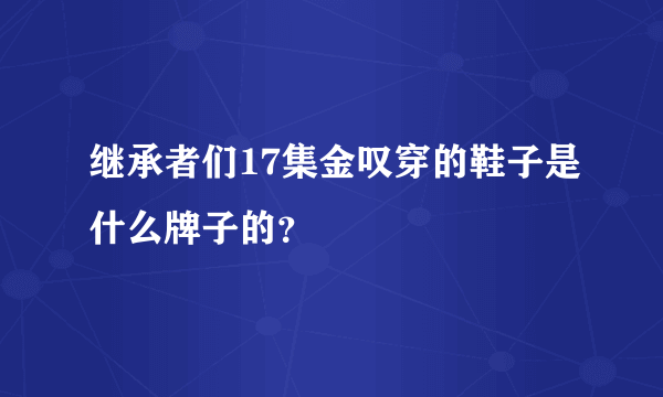 继承者们17集金叹穿的鞋子是什么牌子的？