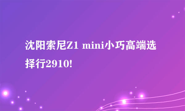 沈阳索尼Z1 mini小巧高端选择行2910!