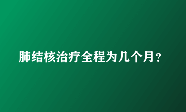 肺结核治疗全程为几个月？