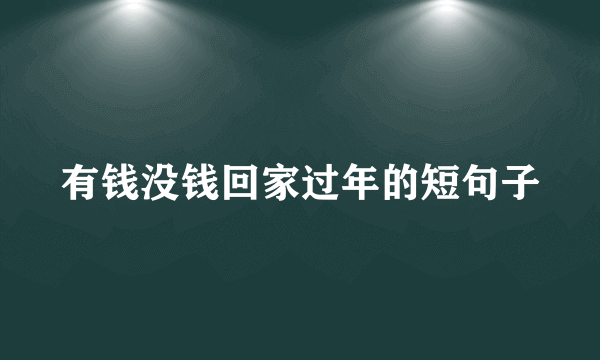 有钱没钱回家过年的短句子