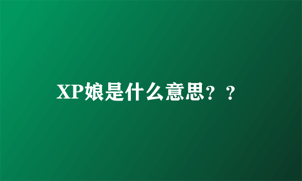 XP娘是什么意思？？