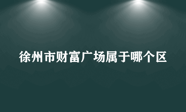 徐州市财富广场属于哪个区