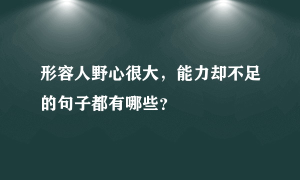 形容人野心很大，能力却不足的句子都有哪些？