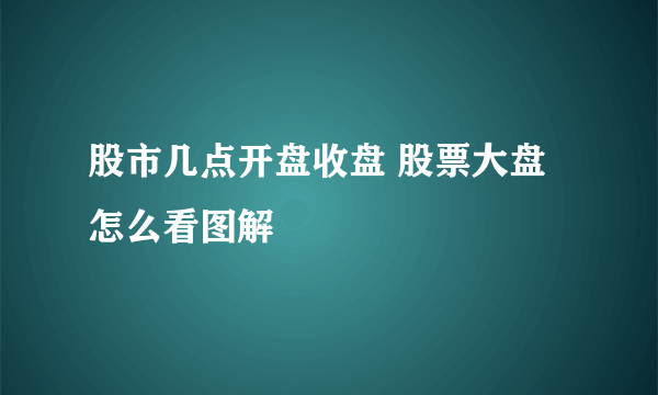 股市几点开盘收盘 股票大盘怎么看图解