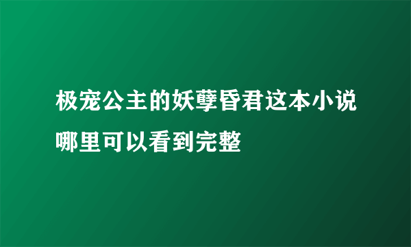 极宠公主的妖孽昏君这本小说哪里可以看到完整