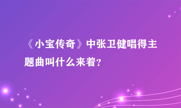 《小宝传奇》中张卫健唱得主题曲叫什么来着？