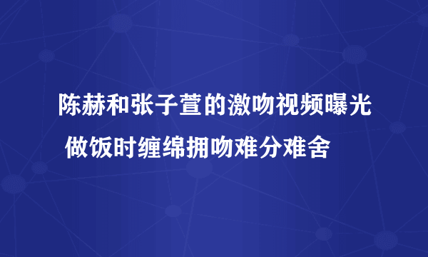 陈赫和张子萱的激吻视频曝光 做饭时缠绵拥吻难分难舍