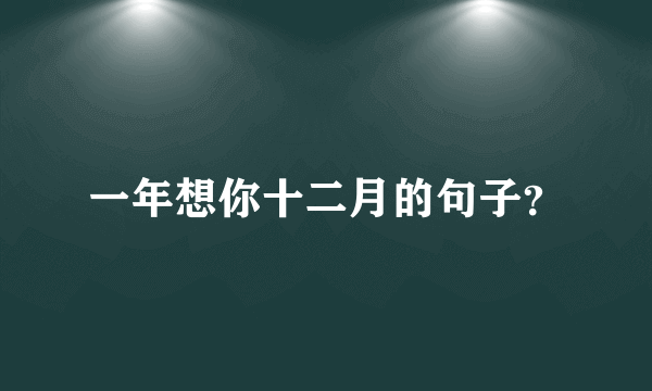 一年想你十二月的句子？