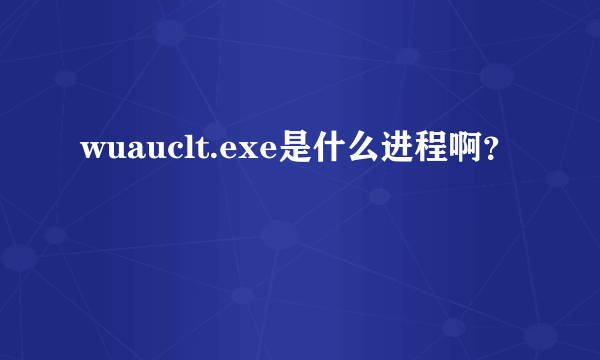 wuauclt.exe是什么进程啊？