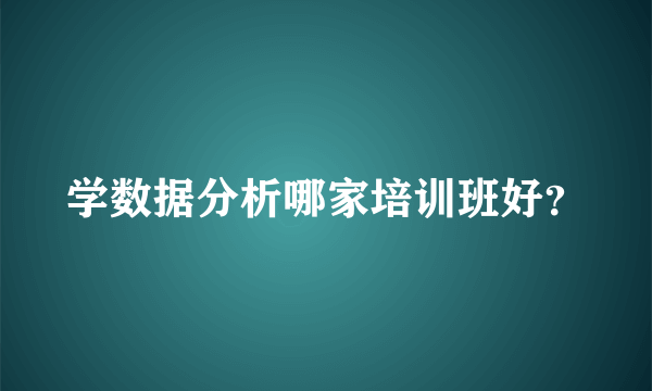 学数据分析哪家培训班好？