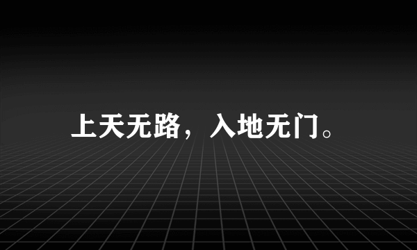 上天无路，入地无门。