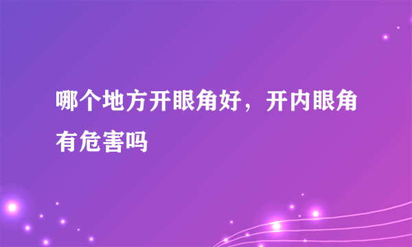 哪个地方开眼角好，开内眼角有危害吗