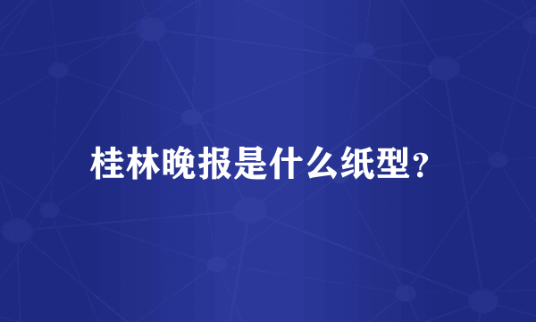 桂林晚报是什么纸型？