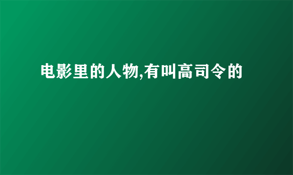 电影里的人物,有叫高司令的