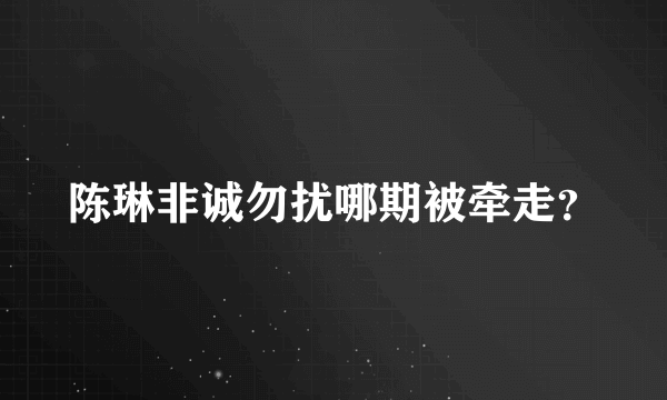 陈琳非诚勿扰哪期被牵走？