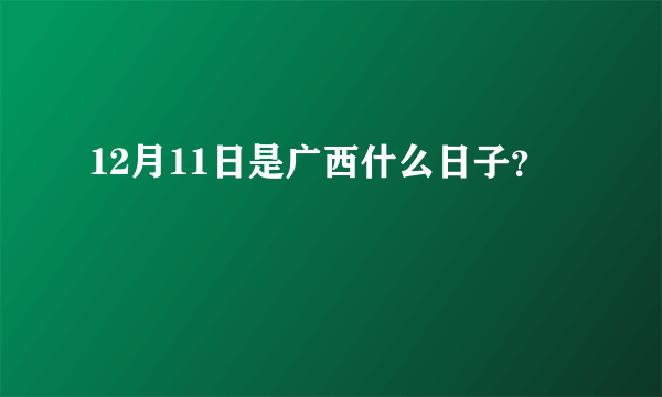 12月11日是广西什么日子？