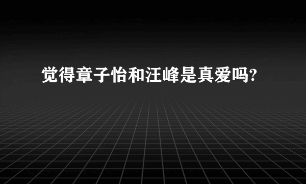 觉得章子怡和汪峰是真爱吗?