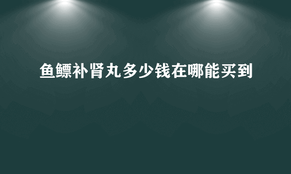 鱼鳔补肾丸多少钱在哪能买到