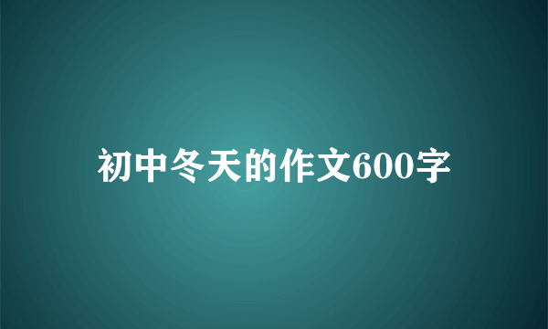 初中冬天的作文600字