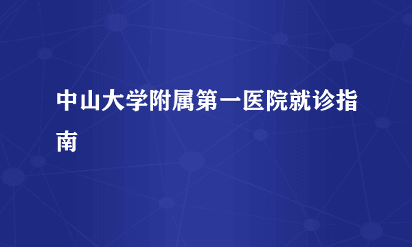 中山大学附属第一医院就诊指南