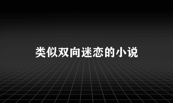 类似双向迷恋的小说