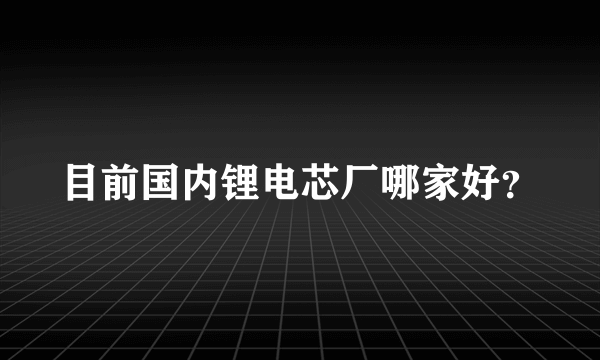 目前国内锂电芯厂哪家好？