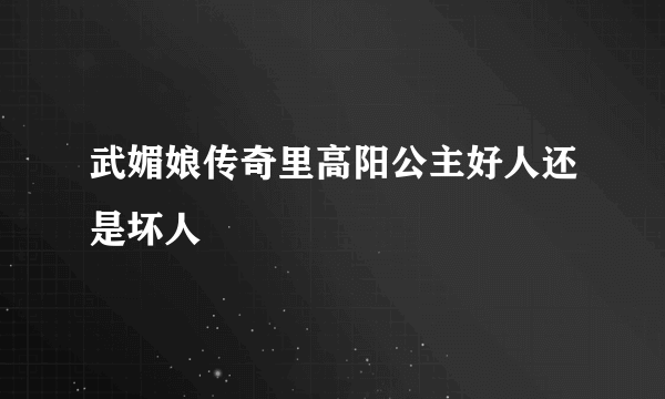 武媚娘传奇里高阳公主好人还是坏人